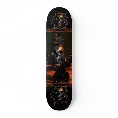 Dragon with Skull Skateboard by DragonCat