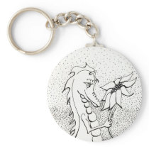 Dragon with Sunflower Keychain