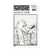 Dragon With Sunflower Stamps