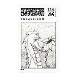 Dragon With Sunflower postage