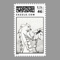 Dragon With Sunflower postage
