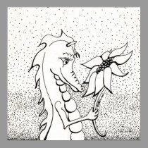Dragon With Sunflower posters