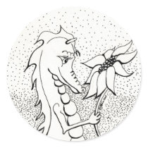 Dragon With Sunflower stickers
