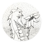Dragon With Sunflower Stickers