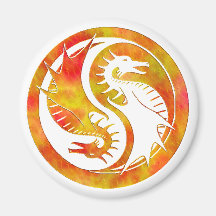 Dragon Yin Yang Fridge Magnets