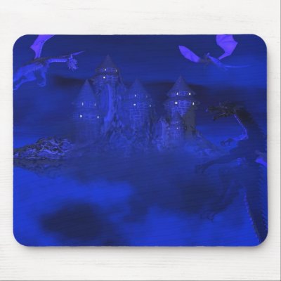 Dragoncats Blue Mist Dragon Fantasy Mousepad by DragonCat