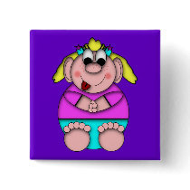 DragonCats LIL Critters Brat Girl buttons by DragonCat DragonCats LIL Critters Brat Girl buttons