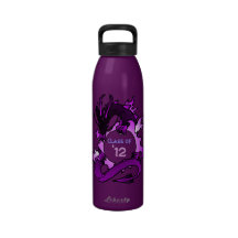 Dragones "clase" del negro y de la púrpura botella de agua