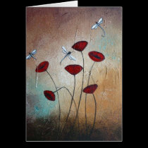 Dragonflies and Poppies cards by CMZart Dragonflies and Poppies cards