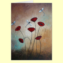 Dragonflies and Poppies cards