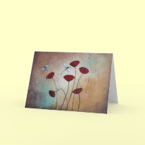 Dragonflies and Poppies cards