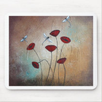 Dragonflies and Poppies mousepads