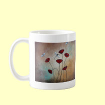 Dragonflies and Poppies mugs