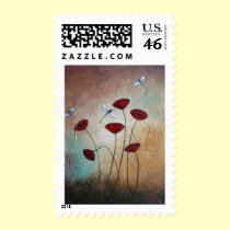 Dragonflies and Poppies stamps