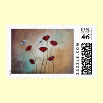 Dragonflies and Poppies stamps