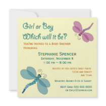 Dragonflies Baby Shower Invitation