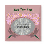 Dragonflies Daises Add Photo Template Magnet