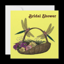 Dragonflies Flowers Bridal Shower Invitation by SmilinEyesTreasures Dragonflies Flowers Bridal Shower Invitation