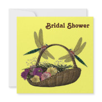 Dragonflies Flowers Bridal Shower Invitation