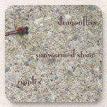 Dragonflies Haiga Poetry Cork Coaster