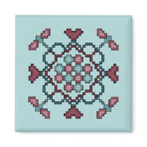 Dragonflies, Hearts and Circles Cross Stitch Patte magnets by ingasi Dragonflies, Hearts and Circles Cross Stitch Patte magnets