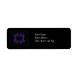 Dragonflies in purple on purple on black custom return address labels