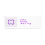 Dragonflies in purple & white on black custom return address label