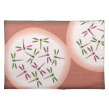 Dragonflies on light circles placemat