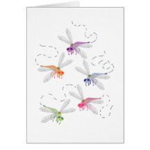 Dragonflies Whimsical Cartoon Art Cards