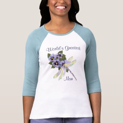 Dragonfly and Pansies Tee Shirt by Spice
