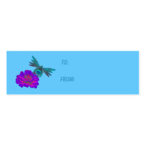 Dragonfly And Zinnia Flower Gift Tag business cards by SmilinEyesTreasures Dragonfly And Zinnia Flower Gift Tag business cards
