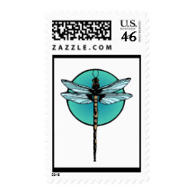 Dragonfly Art Deco Design Postage