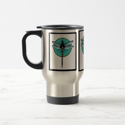 dragonfly art pictures. Dragonfly Art Deco Style Mugs