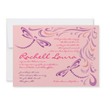 Dragonfly Baby Naming Invitation Jewish Hebrew