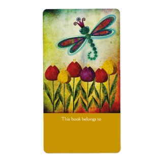 Dragonfly Bookplates Labels label