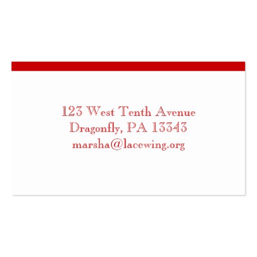 Dragonfly Business Card (back side)