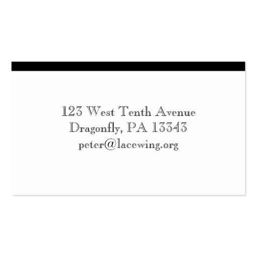 Dragonfly Business Card (back side)