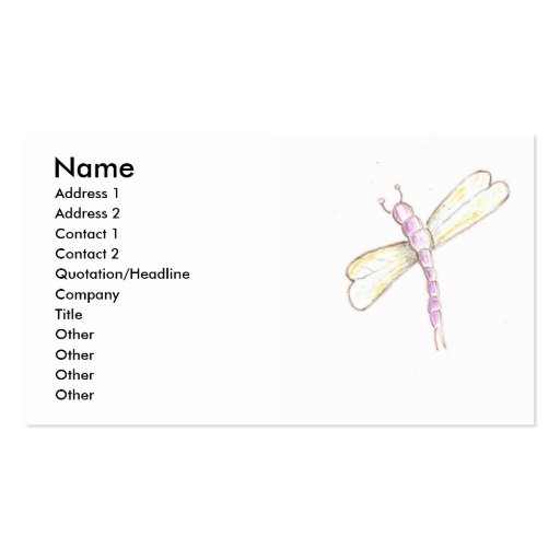 DragonFly Business Cards (front side)