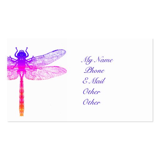 Dragonfly Calling Card or Business Card (front side)