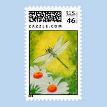 Dragonfly Daisies Postage stamps