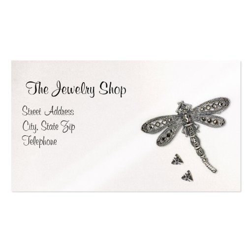 Dragonfly Decorated Business Card (front side)