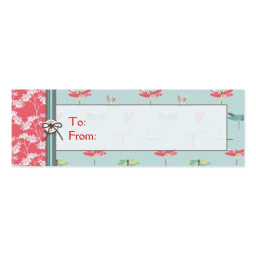 Dragonfly Dreams Boy Skinny Gift Tag Business Card (front side)