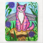 Dragonfly Fairy Cat Fantasy Art Mousepad mousepads