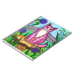 Dragonfly Fairy Cat Fantasy Art Notebook notebooks