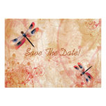 Dragonfly Flourish Save The Date Personalized Invitations