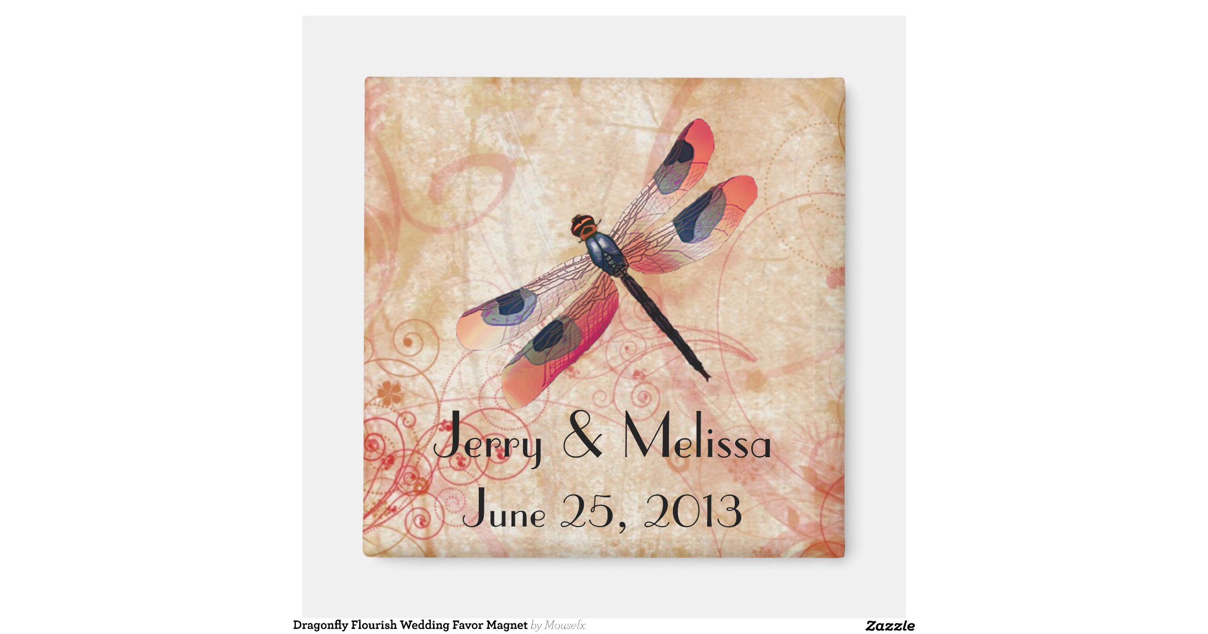 Dragonfly Flourish Wedding Favor Zazzle