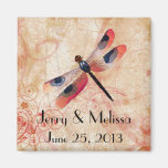 Dragonfly Flourish Wedding Favor Magnet