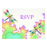 Dragonfly Fractal Reception RSVP Custom Invites