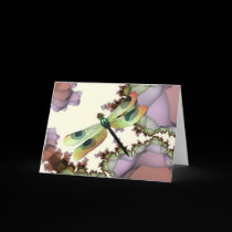 Dragonfly Fractals Card (Earthy) cards