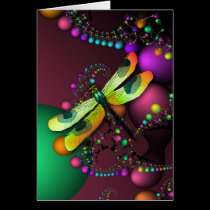 Dragonfly Fractals Card (Mardigras)